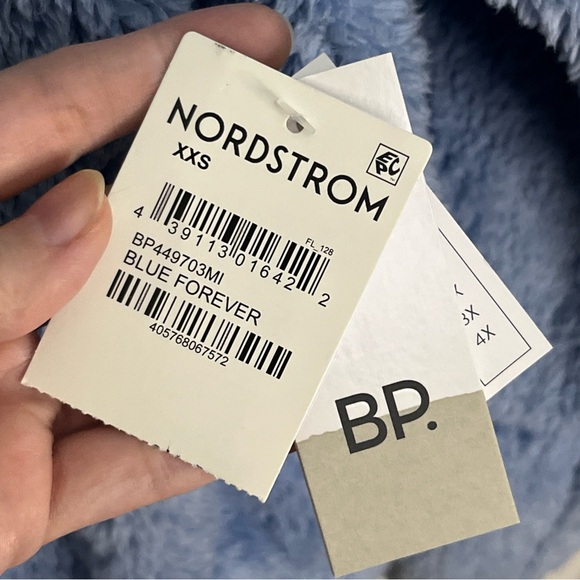 NEW BP Blue Hoodie Teddy Fleece Half Zip Pull Over Jacket Cozy Athleisure Sz XXS - Picture 9 of 10